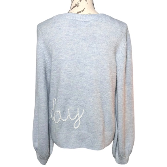 Lauren Conrad Light Blue 'Sunday' Sweater - Size M, Cozy Knit Pullover - Picture 6 of 7